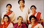 with mother, sisters Lata,Usha, Meena and brother Hridaynath